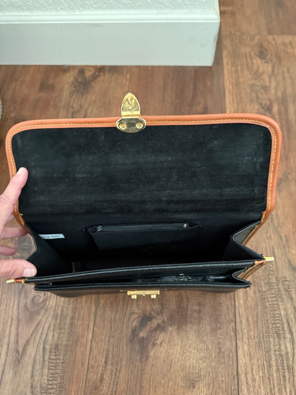 Dooney & Bourke Black and Brown Leather Satchel - Picture 2 of 5